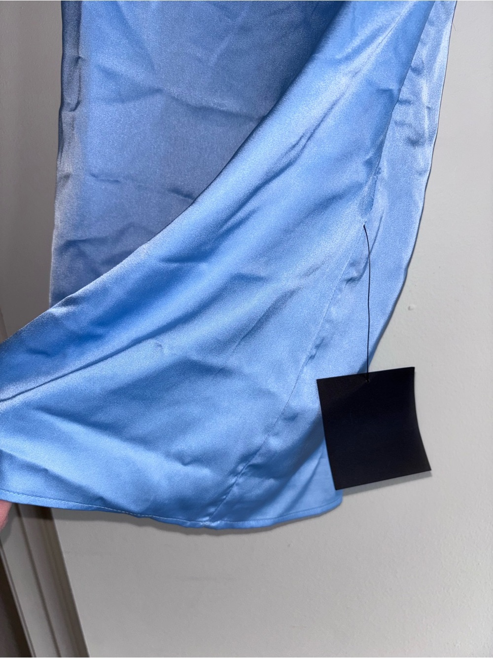 NWT Lulu’s Truly the Cutest Light Blue Satin Square Neck Mini Dress Sz XS - Picture 5 of 9